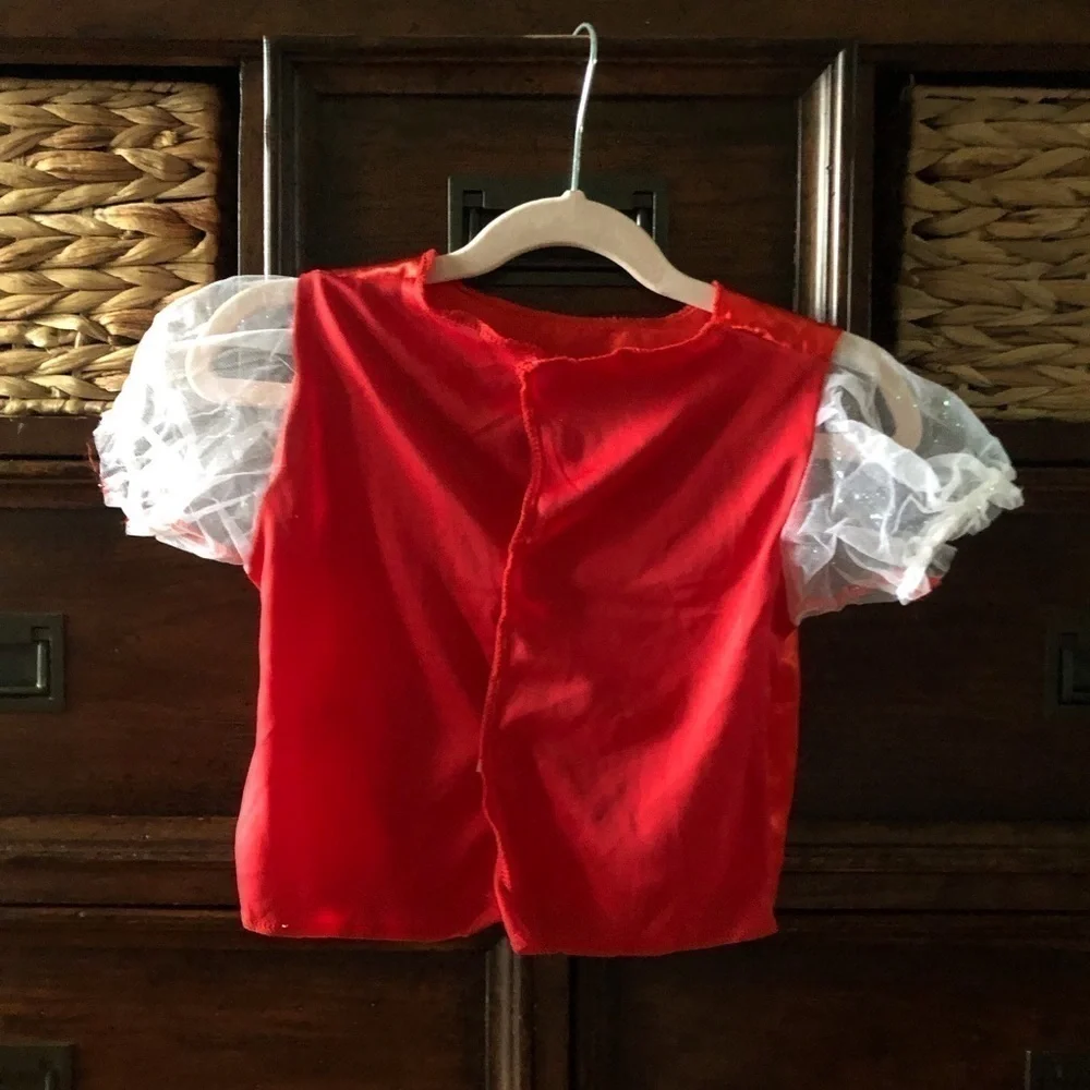 Girls dress up red top